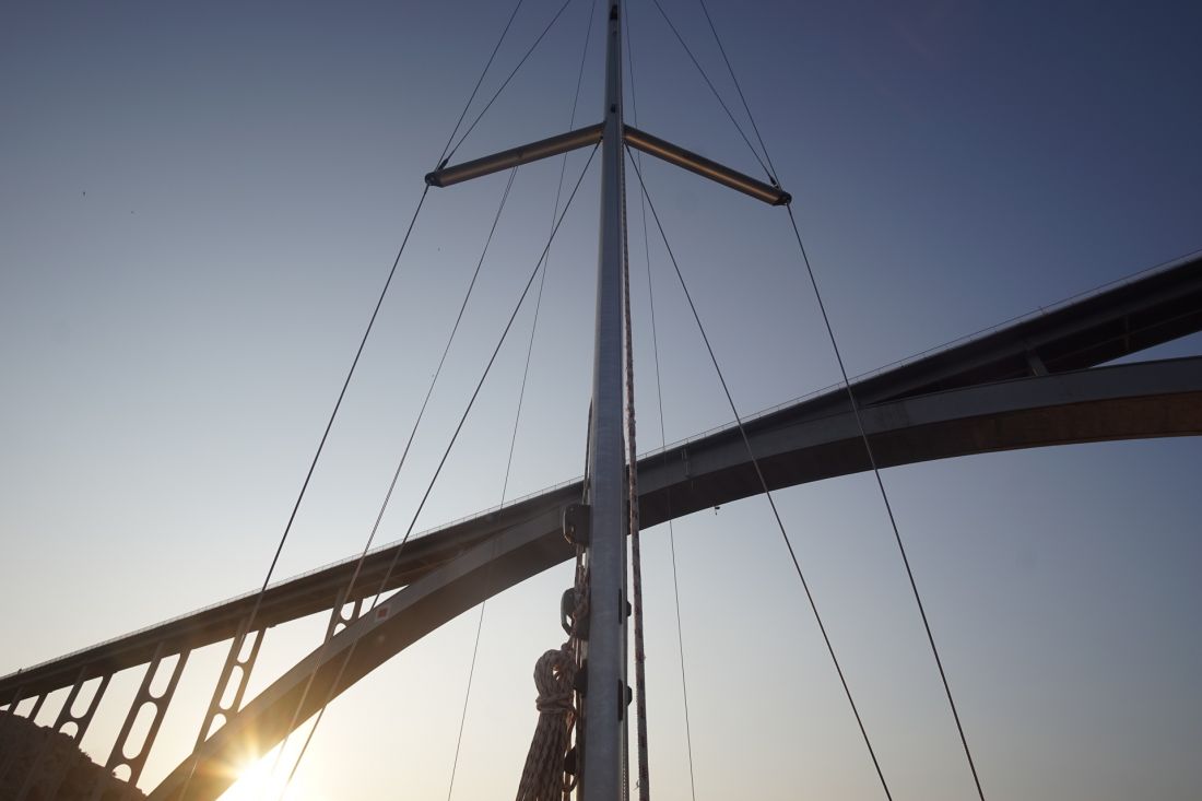 Under the Krčki Bridge.