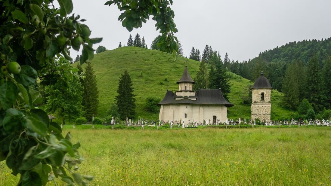 Cemetery church with bell tower, Sucevița.