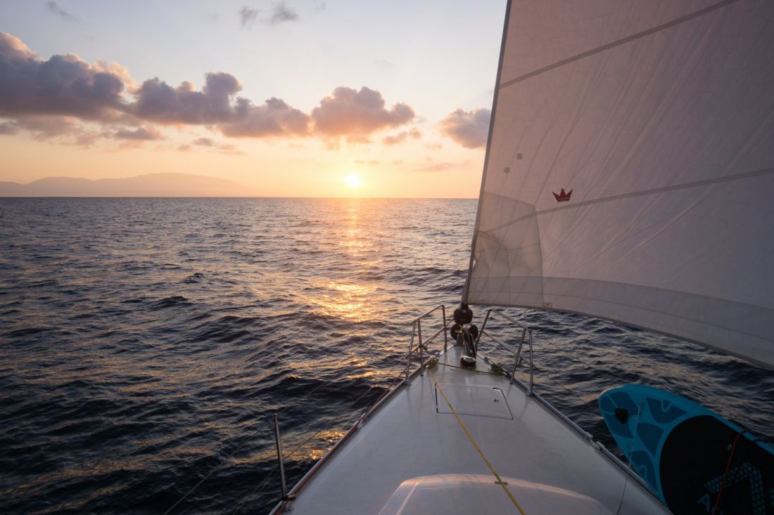 After all night sail with Zakynthos in view