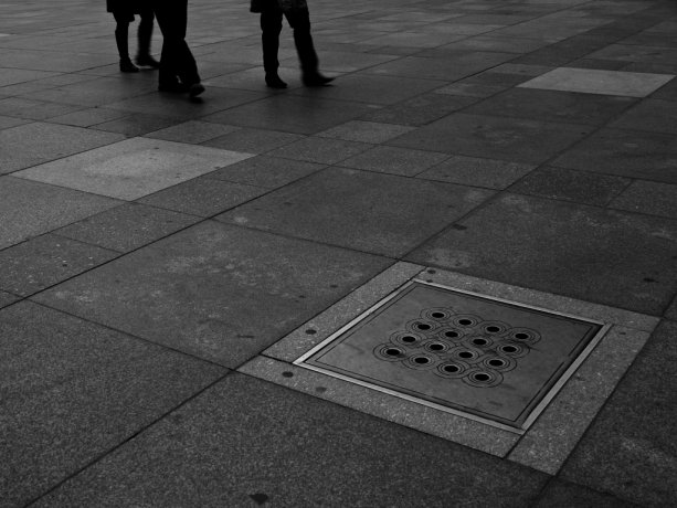 Cold november day on the square