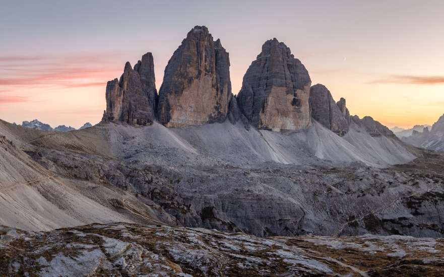 Moon over Tre Cime