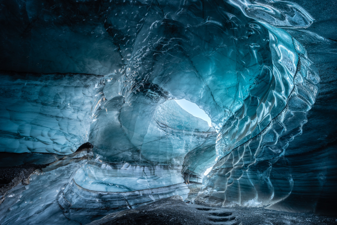 In the glacier of volcano Katla