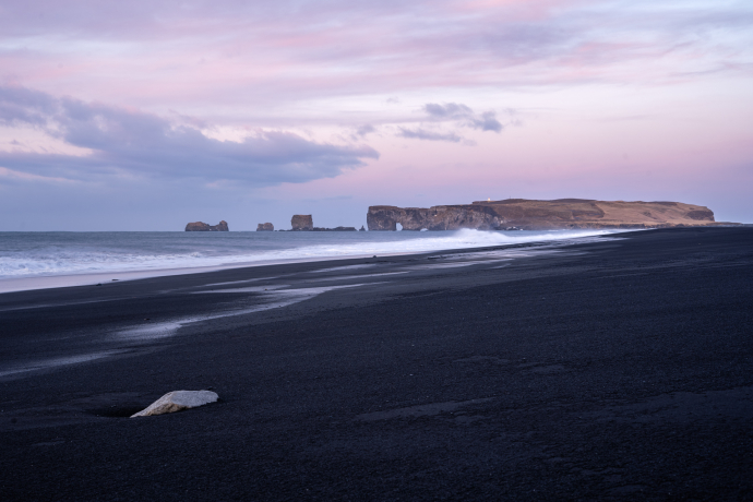 Black sand beach