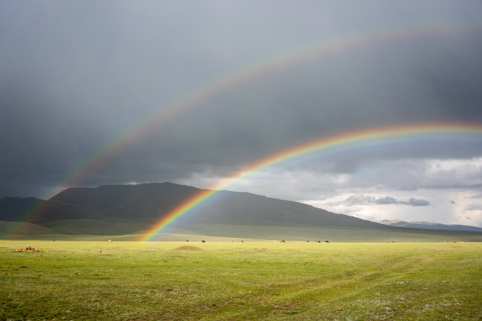 Rainbow oveer pastures