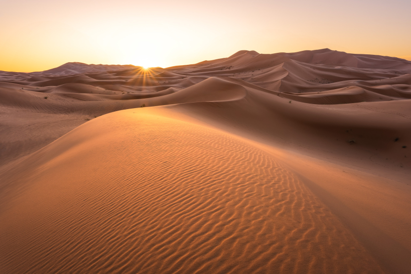 Sun rising over Erg Chebbi