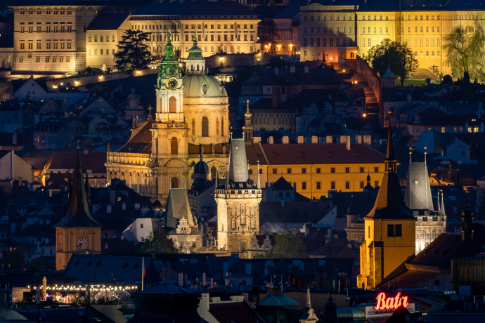 Glowing towers