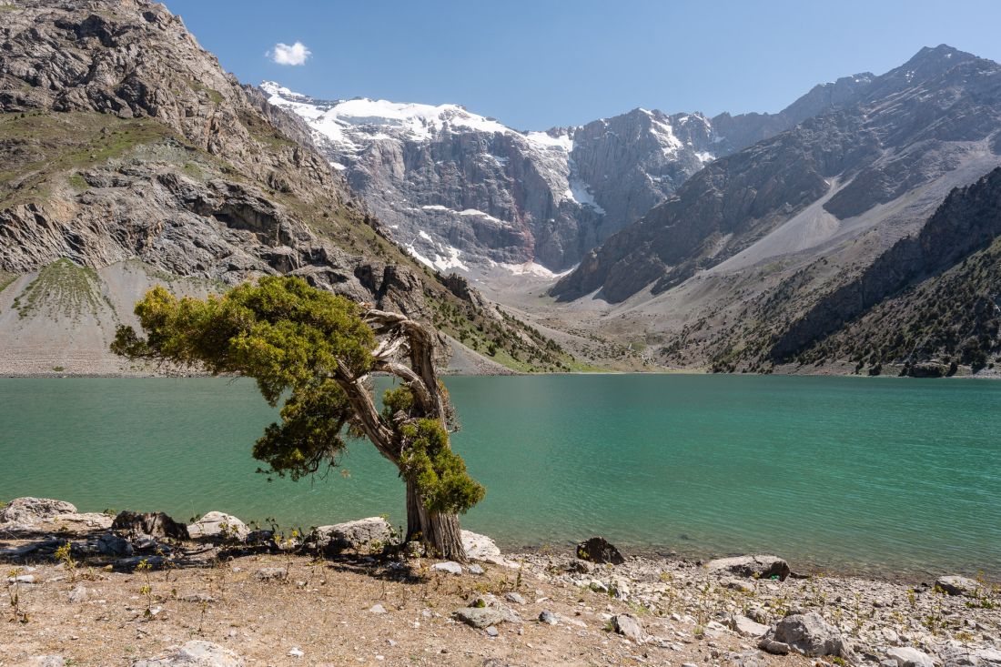 Tyrkysové jezero Kulikalon. Škoda jen, že hladina jezera je přes 2 metry pod obvyklou úrovní.