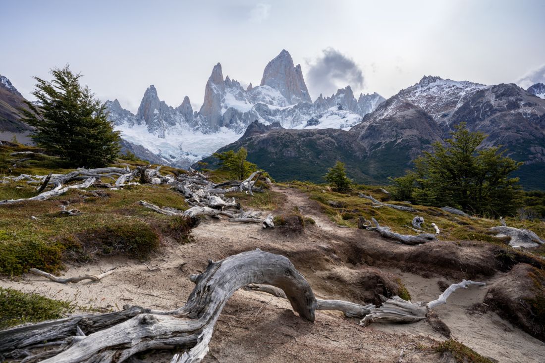 Jeden z prvních pohledů na Fitz Roy.