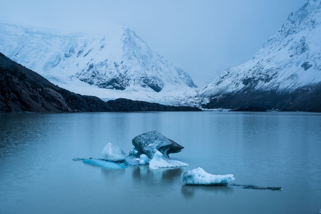 Laguna Torre za soumraku.